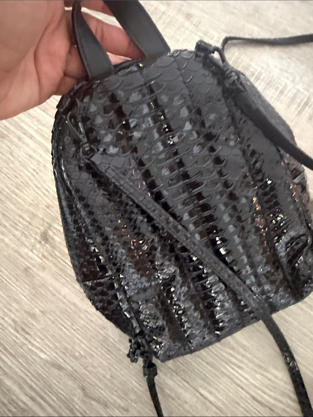 Victoria's Secret Black Faux Snakeskin Mini Backpack - Picture 5 of 5